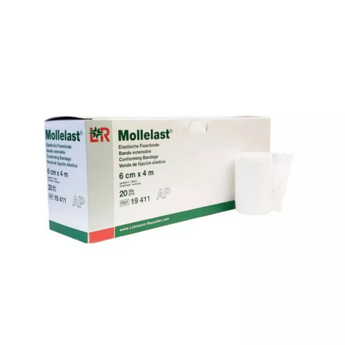 MOLLELAST 6cm x 4m obvaz elastický fixační, 20 ks v balení