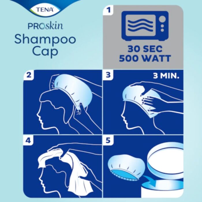 TENA Shampoo Cap - Mycí čepice na vlasy 1ks - Image 3