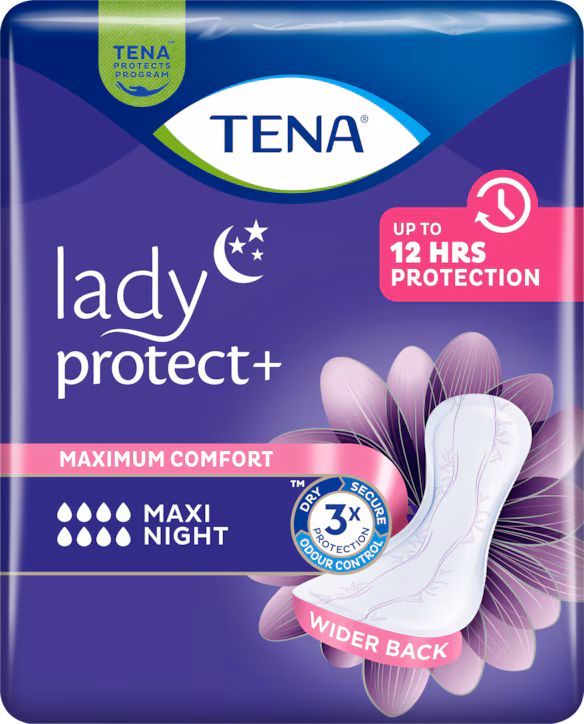 TENA Lady Protect Maxi Night inkontinenční vložky na noc, 8 kapek, 12 ks