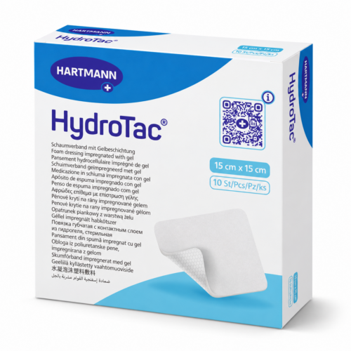 HydroTac HARTMANN – pěnové krytí na rány s hydrogelem, 15 × 15 cm, 10 ks