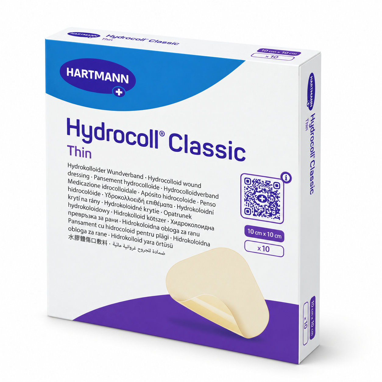 Hydrocoll thin HARTMANN – tenké samolepicí hydrokoloidní krytí na rány, 10 × 10 cm, 10 ks