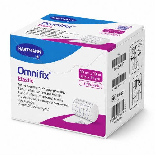 Omnifix Elastic HARTMANN – elastická fixační náplast z netkané textilie, 10 cm × 10 m, 1 ks