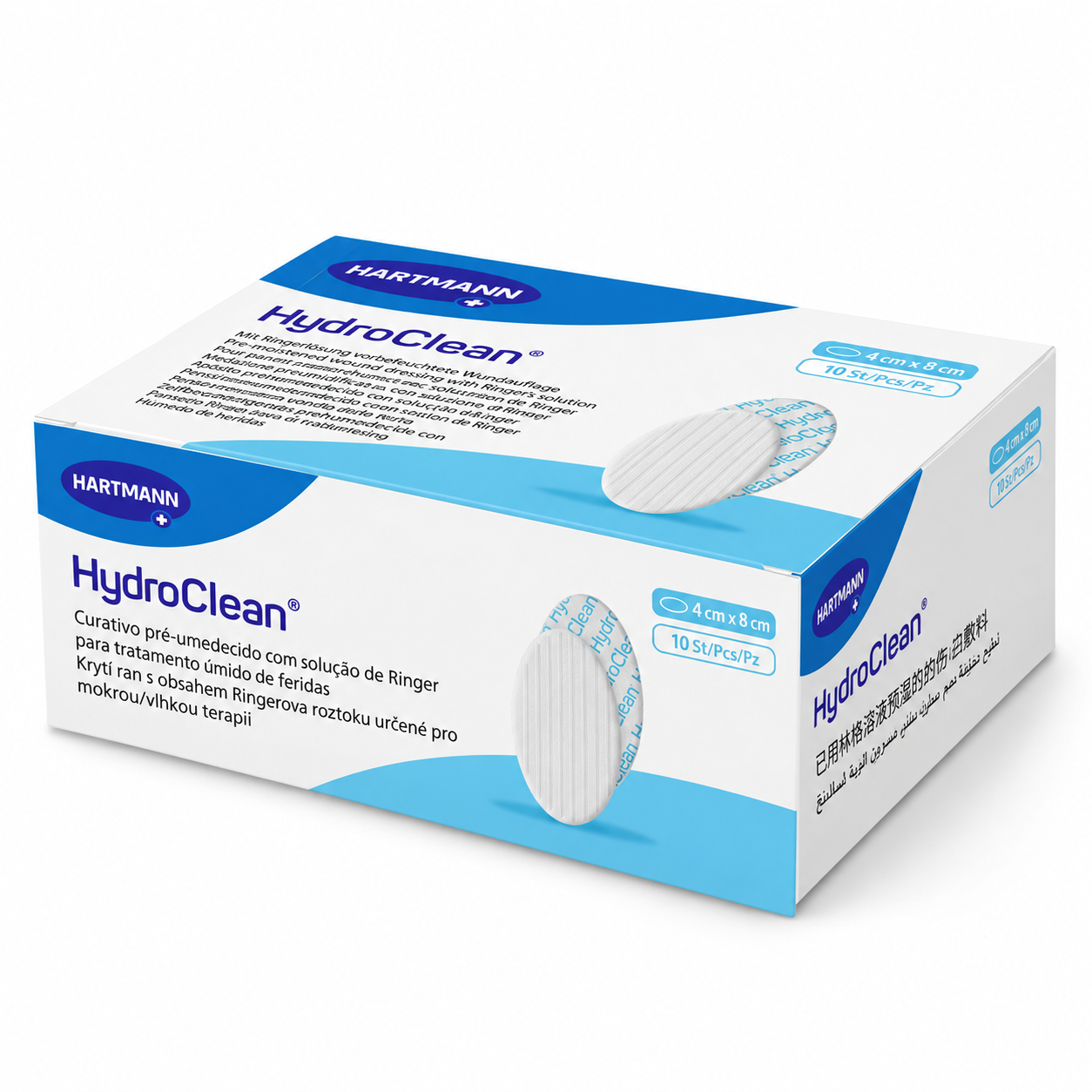 HydroClean HARTMANN – hydroaktivní čisticí krytí na rány, 4 × 8 cm, 10 ks