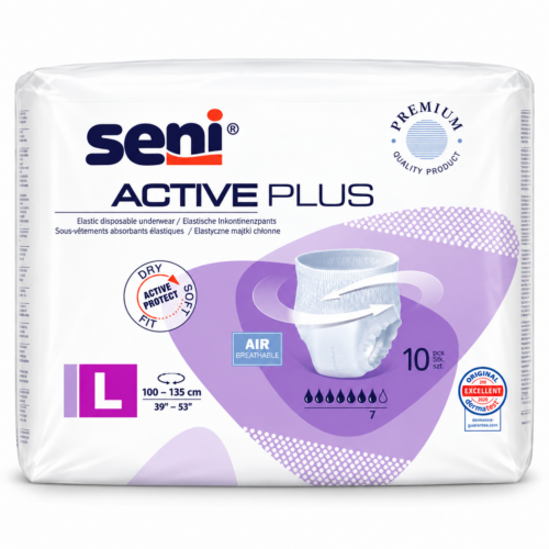 Seni Active Plus L – inkontinenční natahovací kalhotky, 7 kapek, 10 ks